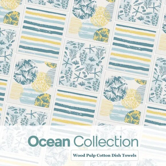 NEW Set of 6 Swedish Dishcloths - Ocean Collection, Reusable & Sustainable - Picture 5 of 7